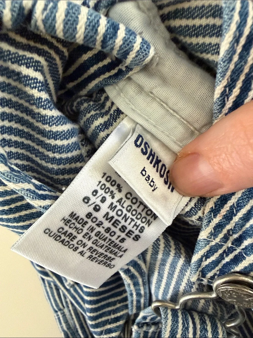OshKosh B'gosh Blue and White Striped Kids Overalls
